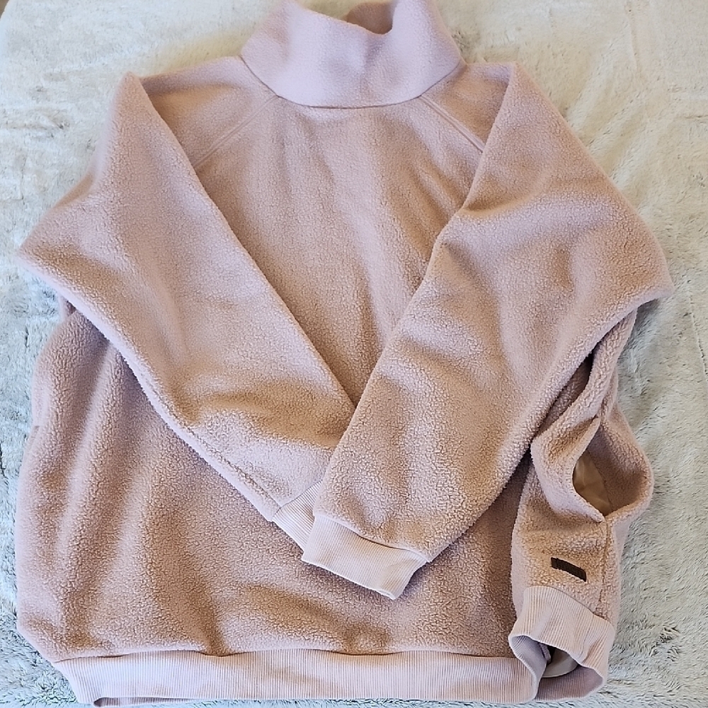 Haus of Birch women's teddybear fabric pinky purple highneck sweater Size XXL